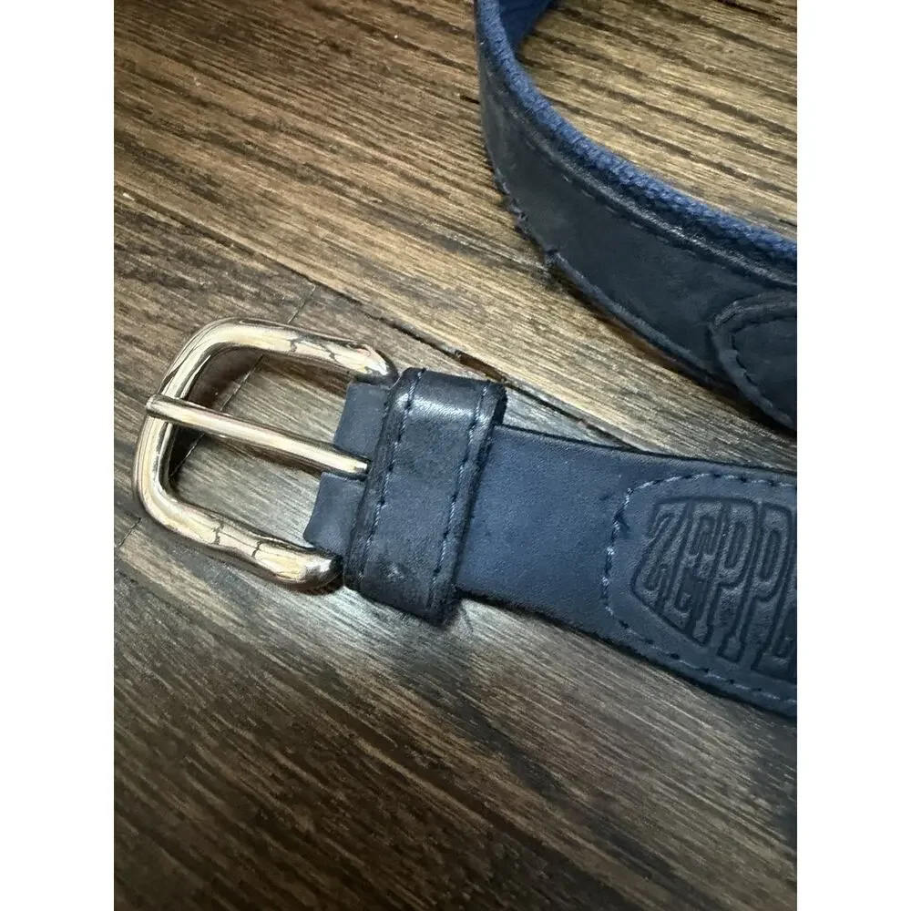 Zeppelin Navy Blue Nautical Flags Embroidered Belt Sz 38